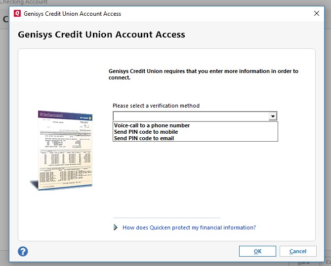 Genisys Account Access Screen